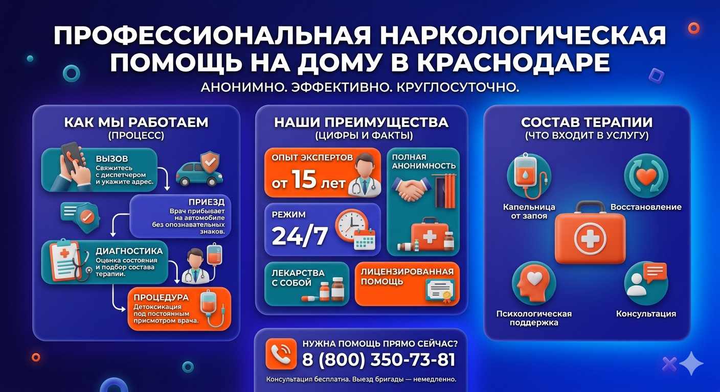 Инфографика о принципах лечения алкоголизма на дому в Запорожье: этапы вызова нарколога, преимущества анонимной детоксикации и состав медицинской помощи.